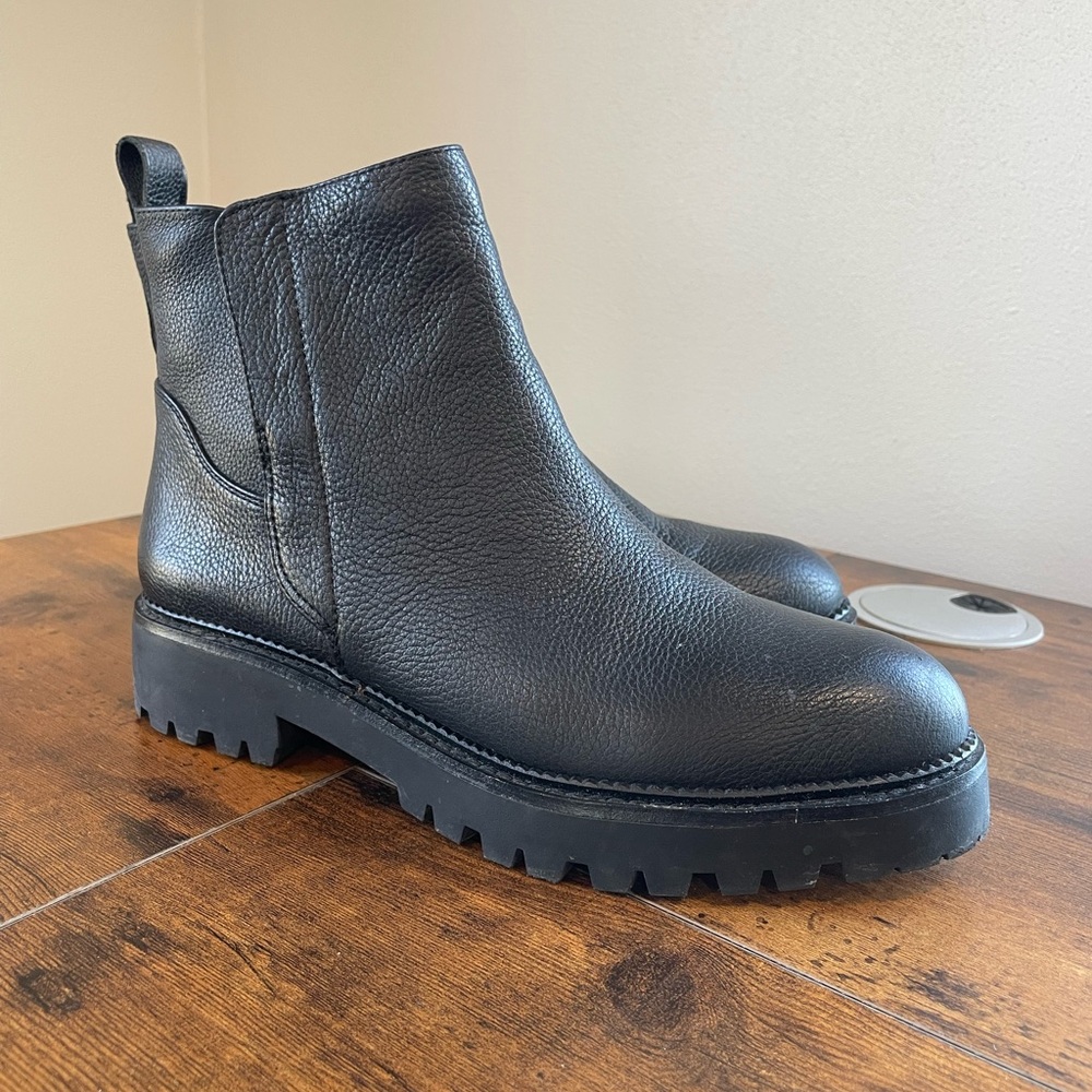 Black Leather Chelsea Boots